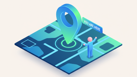 지도 앱에 우리 가게 위치가 핀으로 찍혀 있는 이미지